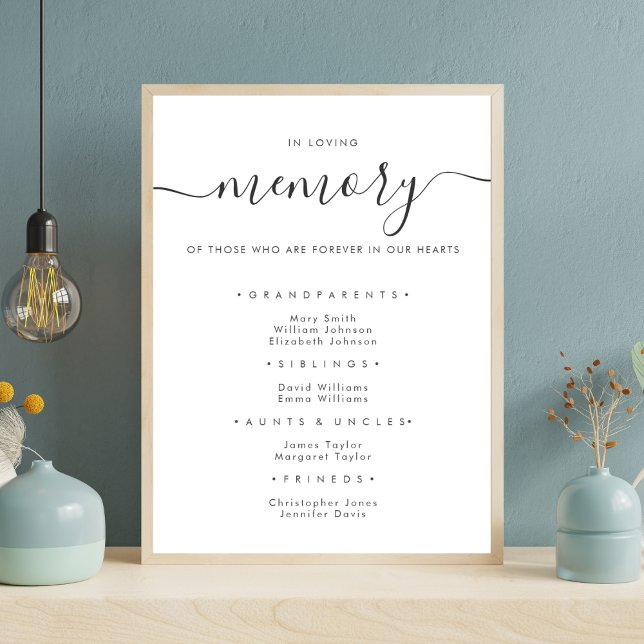 Elegant In Loving Memory Wedding Memorial Sign (Creator Uploaded)