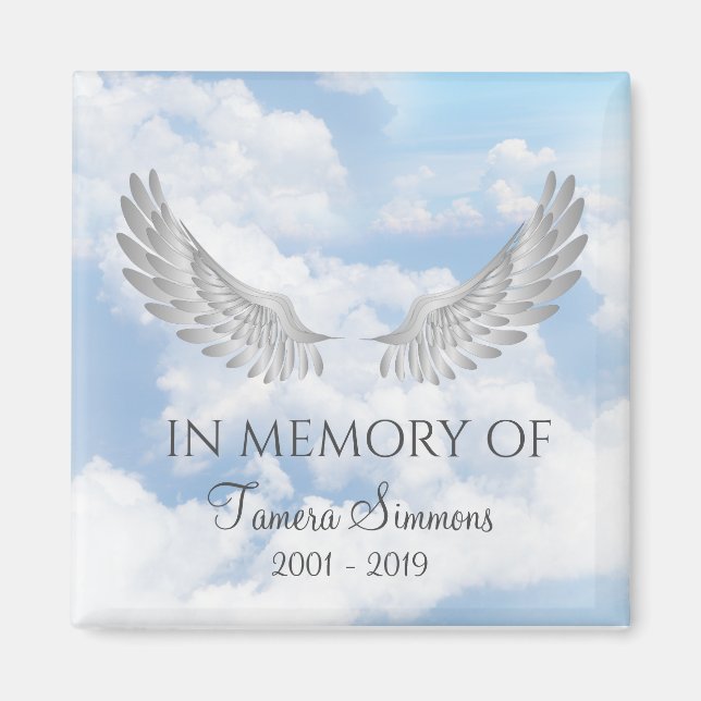 Elegant In Memory of Memorial Wings Custom Magnet (Front)