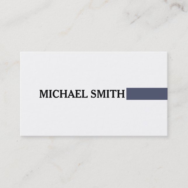 Elegant Independence Modern Plain White Business Card (Front)