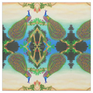 Elegant Indian Blue Peacock in Jungle Fabric
