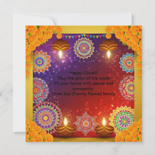 Elegant Indian Diwali Rangoli Flat Card