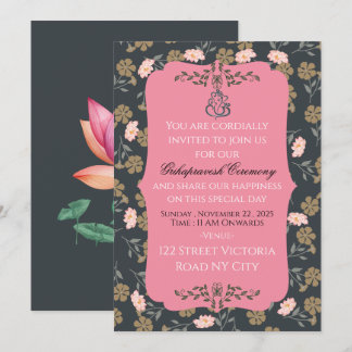 Elegant Indian Grihapravesh Ceremony Invitations