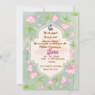 Elegant Indian Mehndi Ceremony Invitation