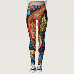 Elegant Indian Paisley Leggings
