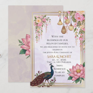 Elegant Indian Ring Ceremony Invitation