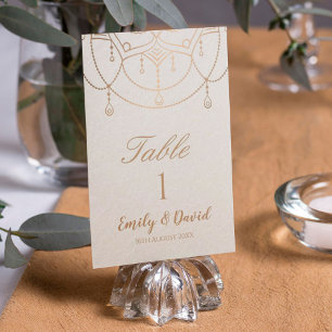 Elegant Indian Traditional Design Wedding Table Number