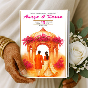 Elegant Indian Wedding Program Hindu Ceremony Guid Flyer