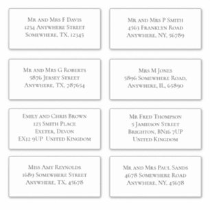 Elegant Individual Guest Name and Address Shipping