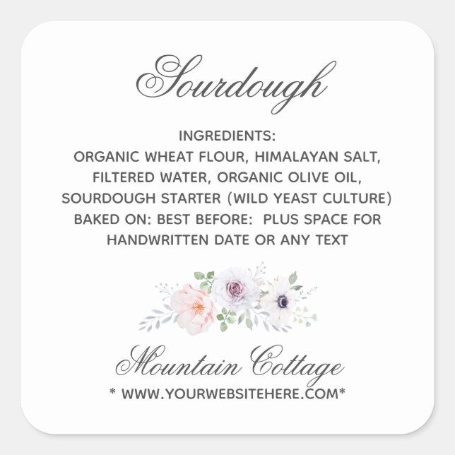 Elegant Ingredients Label White Logo Boutique (Front)