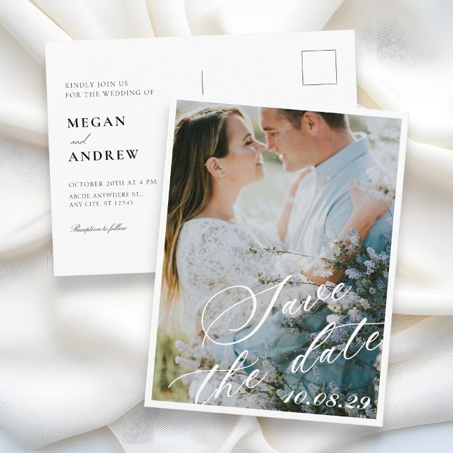 Elegant inimalist wedding  postcard (Creator Uploaded)
