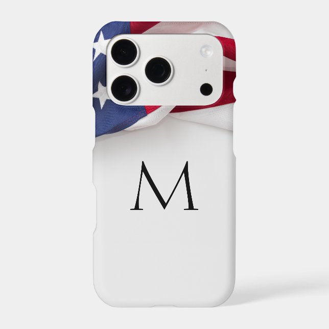 Elegant Initial American Flag Monogram (Back)