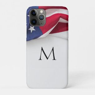 Elegant Initial American Flag Monogram Case-Mate iPhone Case