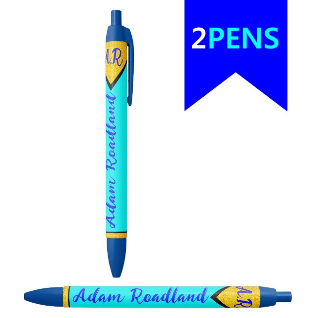 Elegant Initial Monogram Name for Students, Best Blue Ink Pen (Elegant monogram name pens
Initial monogram 
Best blue ink pen
Student pens
Personalized writing)