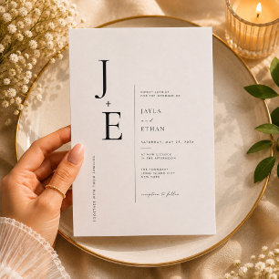 Elegant Initial Monogram Wedding Invitation