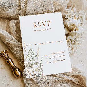 Elegant Initial Script Monogram Black Wedding RSVP Card