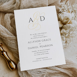 Elegant Initial Script Monogram Classic Wedding