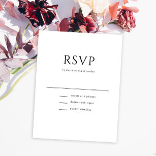Elegant Initial Script Monogram Classic Wedding RSVP Card