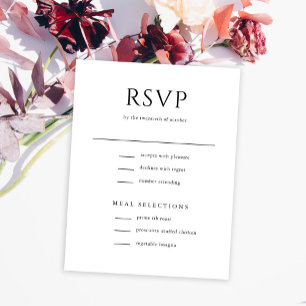 Elegant Initial Script Monogram Classic Wedding RSVP Card