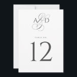 Elegant Initial Script Wedding Table Number Card<br><div class="desc">Elegant Initial Script Wedding Table Number Card features beautifully classic typography paired with an elegant script ampersand.</div>