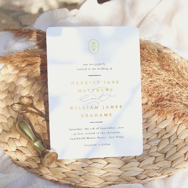 Elegant Initials Black & White Photo Wedding (Card Front Mock-up)