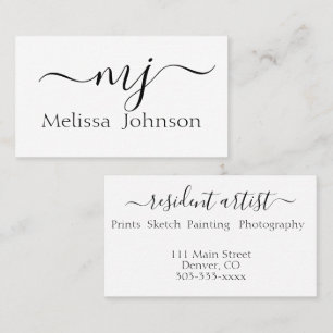 Elegant initials business card