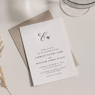 Elegant initials minimal black and white