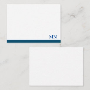Elegant Initials Monogram Navy Blue Border Card