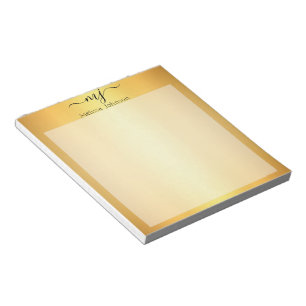Elegant initials on gold   notepad