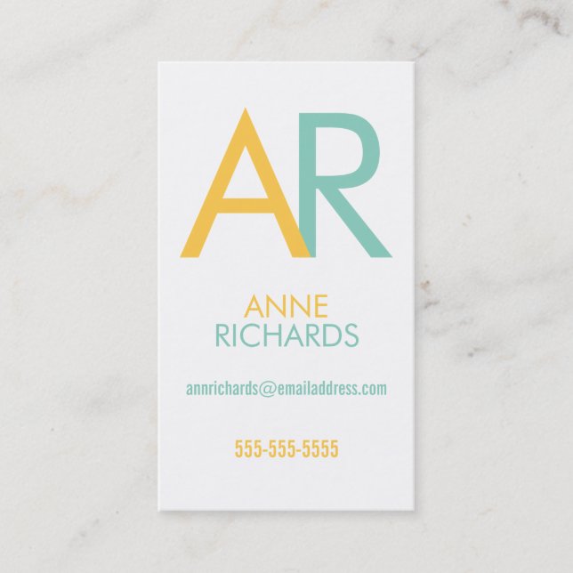 Elegant Initials Profile Card (Front)