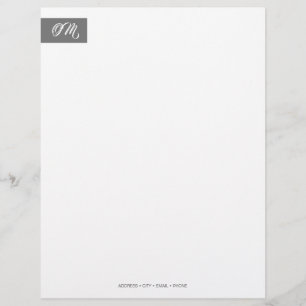 Elegant Initials Stationery Custom Letterhead