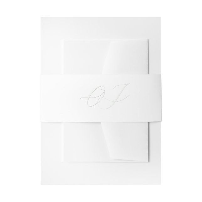 Elegant Initials Wedding  Invitation Belly Band (Front Example)