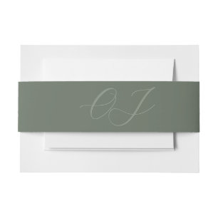 Elegant Initials Wedding  Invitation Belly Band