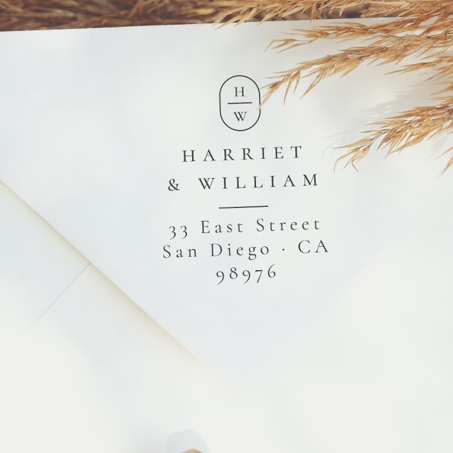 Elegant Initials Wedding Monogram Return Address Self-inking Stamp (Creator Uploaded)