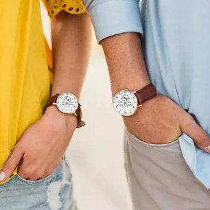 Elegant Initials White Luxury Vintage Monogram Watch