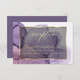 Elegant Ink Rose Plum  Reception  Invitation