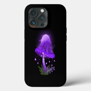 Elegant Inky Cap Glowing Purple Mushroom iPhone 13 Pro Case