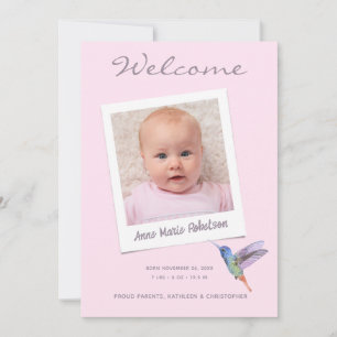 Elegant Instant Photo Modern Multiple photos Birth Announcement