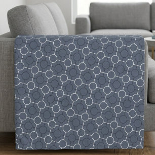 Elegant Interconnected Circles Geometric Pattern Fleece Blanket