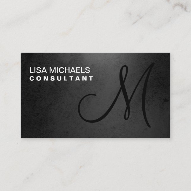 Elegant Interior Decorator Monogram Professional  Business Card (Front)