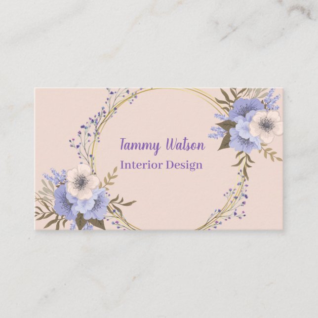 Elegant Interior Design  Business Card (Front)