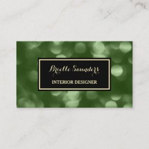 Elegant Interior Design Glamourous Green Luxe Business Card