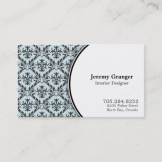 Elegant Interior Designer Business Card - Damask