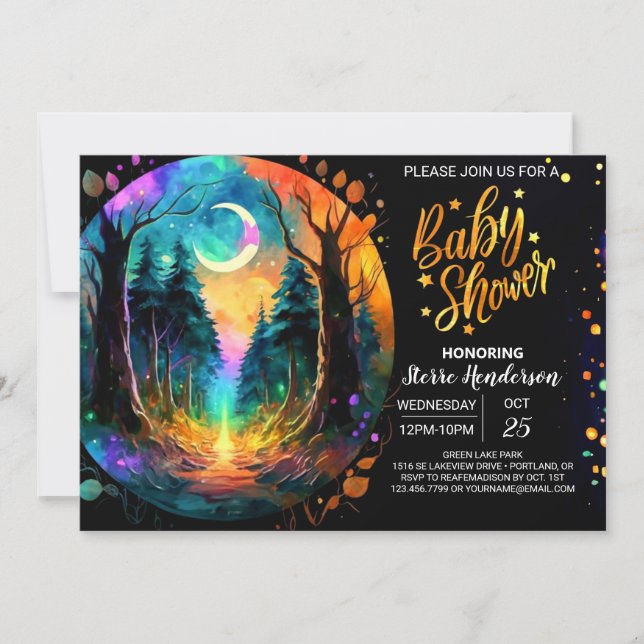 Elegant Into the Woods Magic Baby Shower Invitation (Front)