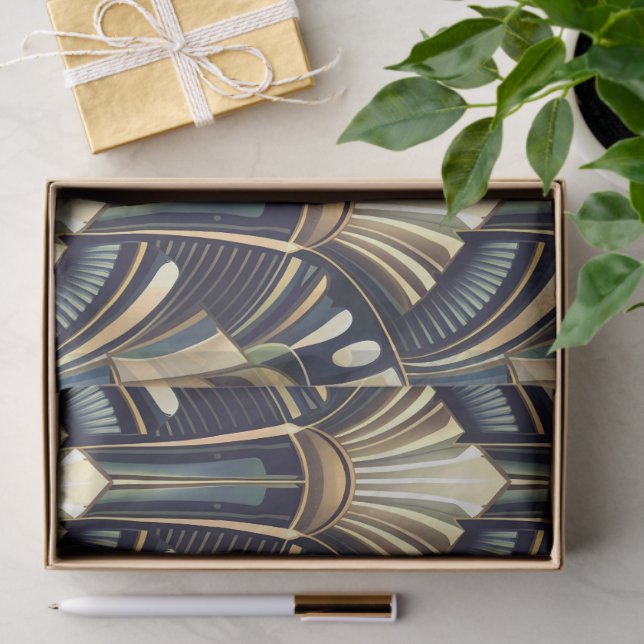 Elegant Intricate Art Deco Luxury Gold Tissue Paper (Gift)