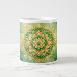 Elegant Intricate Floral Mandala Artwork Large Coffee Mug