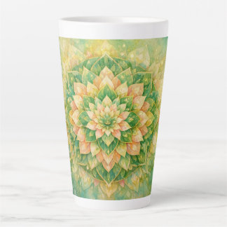 Elegant Intricate Floral Mandala Artwork Latte Mug