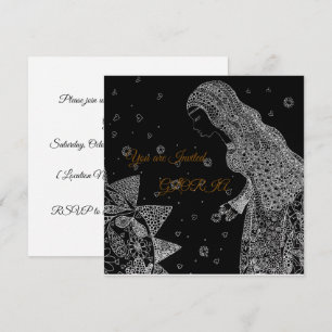 Elegant Intricate Line Bridal Shower Invitation