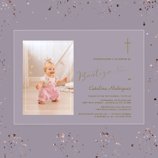 Elegant Invitacion De Bautizo Hija Photo Girl Acrylic Invitations