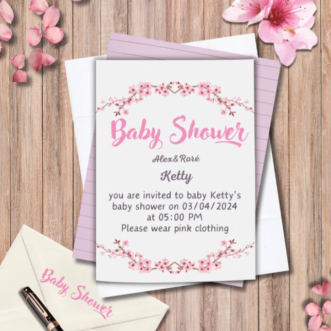 Elegant invitation for a Girl's Baby Shower (Creator Uploaded)