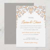 Elegant Invitation | Kate (Orange & Grey)
